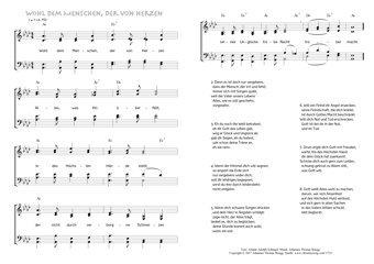 Hymn score of: Wohl dem Menschen, der von Herzen (Johann Adolph Schlegel/Johannes Thomas Rüegg)