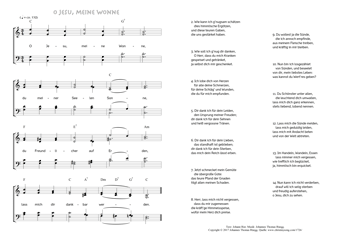 Hymn score of: O Jesu, meine Wonne (Johann Rist/Johannes Thomas Rüegg)