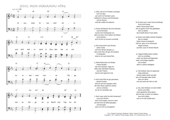 Hymn score of: Jesus, mein Erbarmer! höre (Gerhard Tersteegen/Johannes Thomas Rüegg)