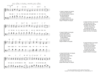 Hymn score of: Jeg går i fare, hvor jeg går (Hans Adolph Brorson/Johannes Thomas Rüegg)