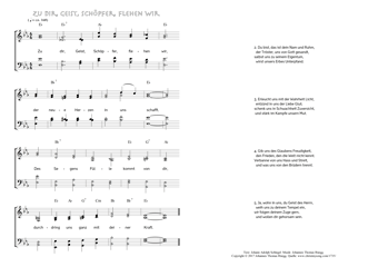 Hymn score of: Zu dir, Geist, Schöpfer, flehen wir (Johann Adolph Schlegel/Johannes Thomas Rüegg)
