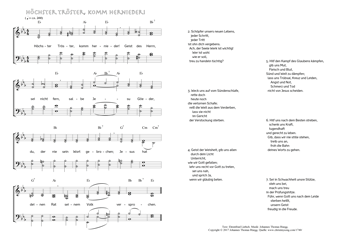 Hymn score of: Höchster Tröster, komm hernieder! (Ehrenfried Liebich/Johannes Thomas Rüegg)