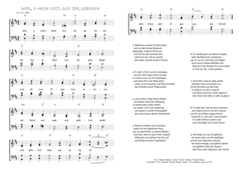 Hymn score of: Wer, o mein Gott, aus dir geboren (Johann Andreas Cramer/Johannes Thomas Rüegg)