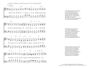 Hymn score of: Mein König weiß wohl zu regieren (Verfasser/in unbekannt/Johannes Thomas Rüegg)