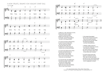 Hymn score of: Mein Trost, damit ich Nacht und Tag (August Hermann Francke/Johannes Thomas Rüegg)
