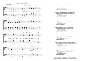 Hymn score of: Alles ist euer! o Worte des ewigen Lebens! (Christian Friedrich Daniel Schubart/Johannes Thomas Rüegg)