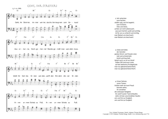 Hymn score of: Geht, ihr Streiter! (Gerhard Tersteegen/Johannes Thomas Rüegg)