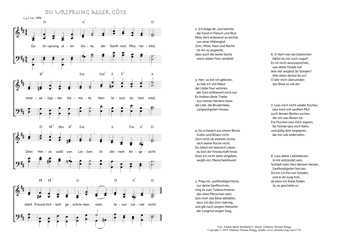 Hymn score of: Du Ursprung aller Güte (Johann Jakob Rambach/Johannes Thomas Rüegg)