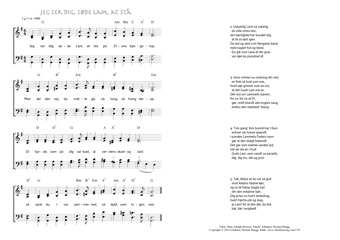 Hymn score of: Jeg ser dig, søde Lam, at stå (Hans Adolph Brorson/Johannes Thomas Rüegg)