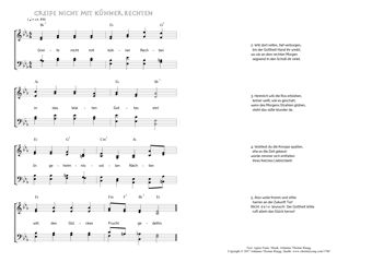 Hymn score of: Greife nicht mit kühner Rechten (Agnes Franz/Johannes Thomas Rüegg)