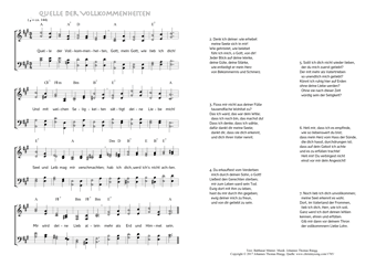 Hymn score of: Quelle der Vollkommenheiten (Balthasar Münter/Johannes Thomas Rüegg)