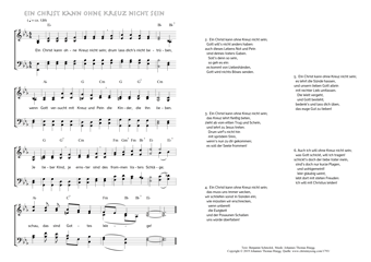 Hymn score of: Ein Christ kann ohne Kreuz nicht sein (Benjamin Schmolck/Johannes Thomas Rüegg)