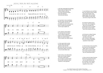 Hymn score of: Jesus, der du bist alleine (Gerhard Tersteegen/Johannes Thomas Rüegg)