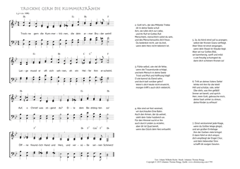 Hymn score of: Trockne gern die Kummertränen (Johann Wilhelm Reche/Johannes Thomas Rüegg)
