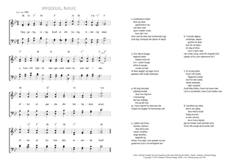 Hymn score of: Hyggelig, rolig (Nikolaj Frederik Severin Grundtvig/Johannes Thomas Rüegg)