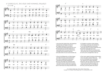 Hymn score of: O Liebesglut, die Erd und Himmel paaret (Friedrich Adolph Lampe/Johannes Thomas Rüegg)