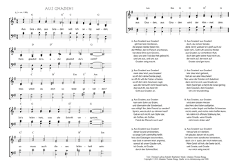 Hymn score of: Aus Gnaden, aus Gnaden soll ich selig werden (Christian Ludwig Scheidt/Johannes Thomas Rüegg)