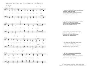 Hymn score of: An dir allein, an dir hab ich gesündigt (Christian Fürchtegott Gellert/Johannes Thomas Rüegg)