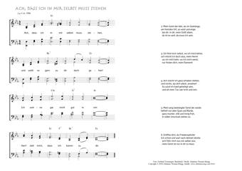 Hymn score of: Ach, dass ich in mir selbst muss stehen (Gerhard Tersteegen/Johannes Thomas Rüegg)