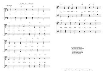 Hymn score of: Lover Herren, han er nær - Lover Herren! (Bernhard Severin Ingemann/Johannes Thomas Rüegg)