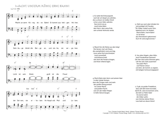 Hymn score of: Macht unserm König ebne Bahn! (Christian Gottlob Barth/Johannes Thomas Rüegg)