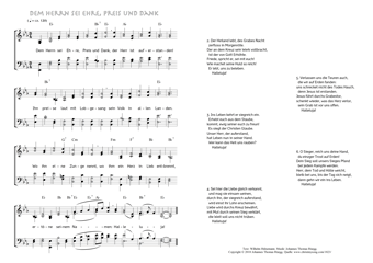 Hymn score of: Dem Herrn sei Ehre, Preis und Dank (Wilhelm Hülsemann/Johannes Thomas Rüegg)