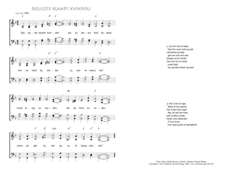 Hymn score of: Dejligste blandt kvinder! (Hans Adolph Brorson/Johannes Thomas Rüegg)