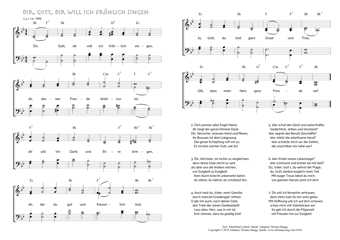 Hymn score of: Dir, Gott, dir will ich fröhlich singen (Ehrenfried Liebich/Johannes Thomas Rüegg)