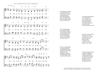 Hymn score of: Nu hjertelig mig længes (Nikolaj Frederik Severin Grundtvig/Johannes Thomas Rüegg)