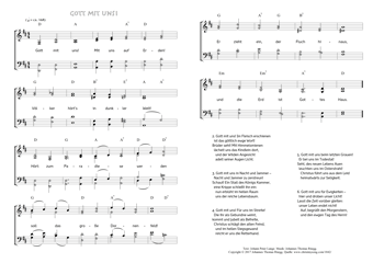Hymn score of: Gott mit uns! Mit uns auf Erden! - Gott mit uns! (Johann Peter Lange/Johannes Thomas Rüegg)
