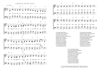 Hymn score of: Lobsinge meine Seele (Christoph Friedrich Neander/Johannes Thomas Rüegg)