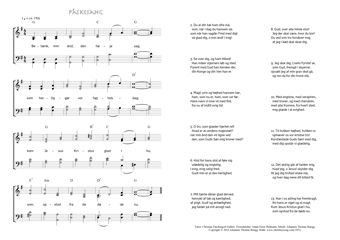 Hymn score of: Betænk, min ånd, den høje sag - Påskesang (Christian Fürchtegott Gellert/Johan Ernst Heilmann/Johannes Thomas Rüegg)