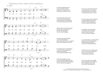Hymn score of: Erinn're dich, mein Geist! erfreut (Christian Fürchtegott Gellert/Johannes Thomas Rüegg)