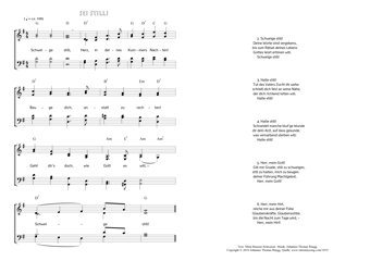 Hymn score of: Schweige still - Sei still! (Meta Heusser-Schweizer/Johannes Thomas Rüegg)