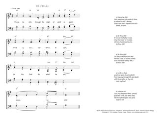 Hymn score of: Peace, be still - Be still! (Meta Heusser-Schweizer/Jane Laurie Borthwick/Johannes Thomas Rüegg)