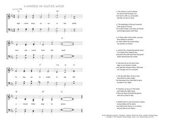 Hymn score of: Welcome thou victor in the strife - Monday in Easter Week (Benjamin Schmolck/Catherine Winkworth/Johannes Thomas Rüegg)