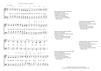 Hymn score of: Mein Jesus lebt! Es wich die dunkle Nacht (Verfasser/in unbekannt/Johannes Thomas Rüegg)