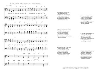 Hymn score of: Han, som har hjulpet hidindtil (Nikolaj Frederik Severin Grundtvig/Johannes Thomas Rüegg)