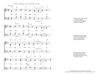 Hymn score of: Der Herr, in dessen Güte (Karl Bernhard Garve/Johannes Thomas Rüegg)