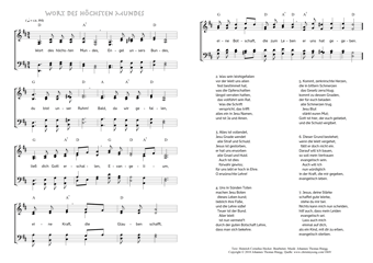 Hymn score of: Wort des höchsten Mundes (Heinrich Cornelius Hecker/Johannes Thomas Rüegg)