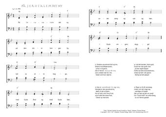Hymn score of: På Jerusalem det ny (Nikolaj Frederik Severin Grundtvig/Johannes Thomas Rüegg)