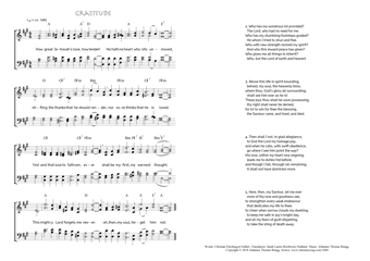 Hymn score of: How great Jehovah's love, how tender! - Gratitude (Christian Fürchtegott Gellert/Sarah Laurie Borthwick Findlater/Johannes Thomas Rüegg)
