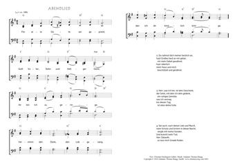 Hymn score of: Für alle Güte sei gepreist - Abendlied (Christian Fürchtegott Gellert/Johannes Thomas Rüegg)