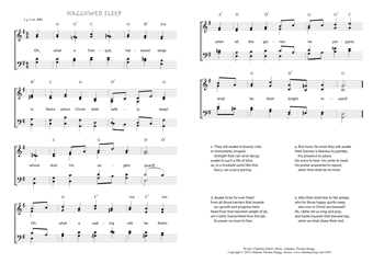 Hymn score of: Oh, what a tranquil, hallowed sleep - Hallowed sleep (Charlotte Elliott/Johannes Thomas Rüegg)