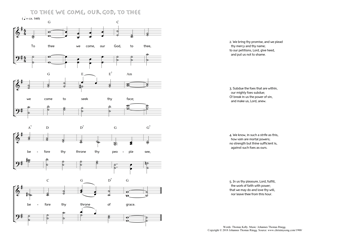 Hymn score of: To thee we come, our God, to thee (Thomas Kelly/Johannes Thomas Rüegg)