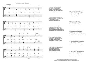 Hymn score of: Dies ist der Tag, den Gott gemacht - Weihnachtslied (Christian Fürchtegott Gellert/Johannes Thomas Rüegg)