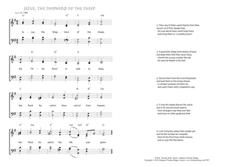 Hymn score of: Jesus, the Shepherd of the sheep (Thomas Kelly/Johannes Thomas Rüegg)