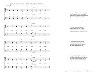 Hymn score of: Jesus, we hail thee Israel's King (Thomas Kelly/Johannes Thomas Rüegg)