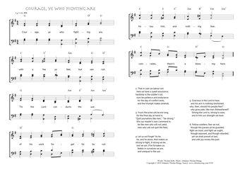 Hymn score of: Courage, ye who fighting are (Thomas Kelly/Johannes Thomas Rüegg)