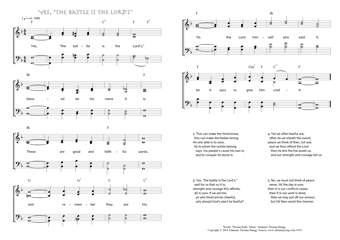 Hymn score of: Yes, "the battle is the Lord's" (Thomas Kelly/Johannes Thomas Rüegg)